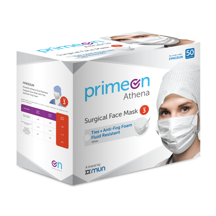 PrimeOn Athena Level 3 Surgical Face Mask - Box of 50