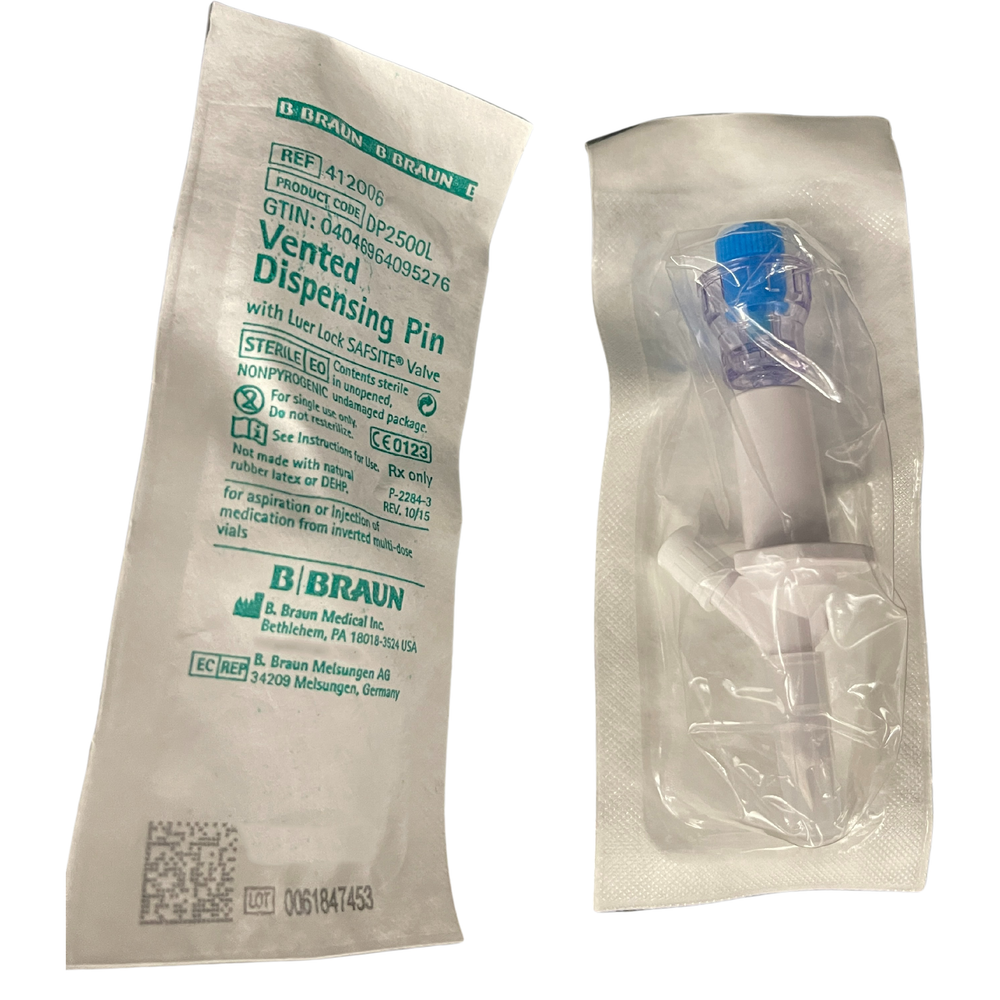 Dispensing Pin Components B. Braun Standard Spike Dispensing Pin with Safsite | Medisa