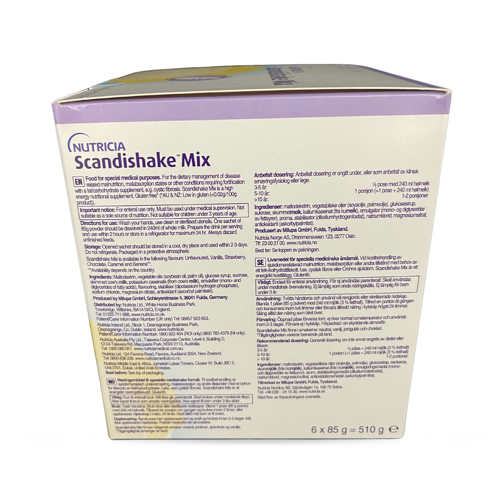 Nutricia Scandishake 86g sachet, 6/pack, 6packs/ ctn