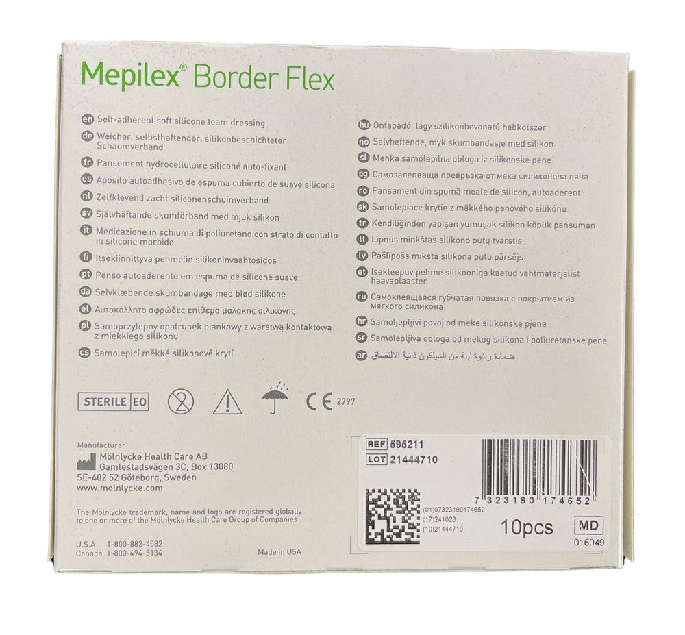 Molnlycke Mepilex Border Flex Soft Silicone Foam Dressing All Sizes