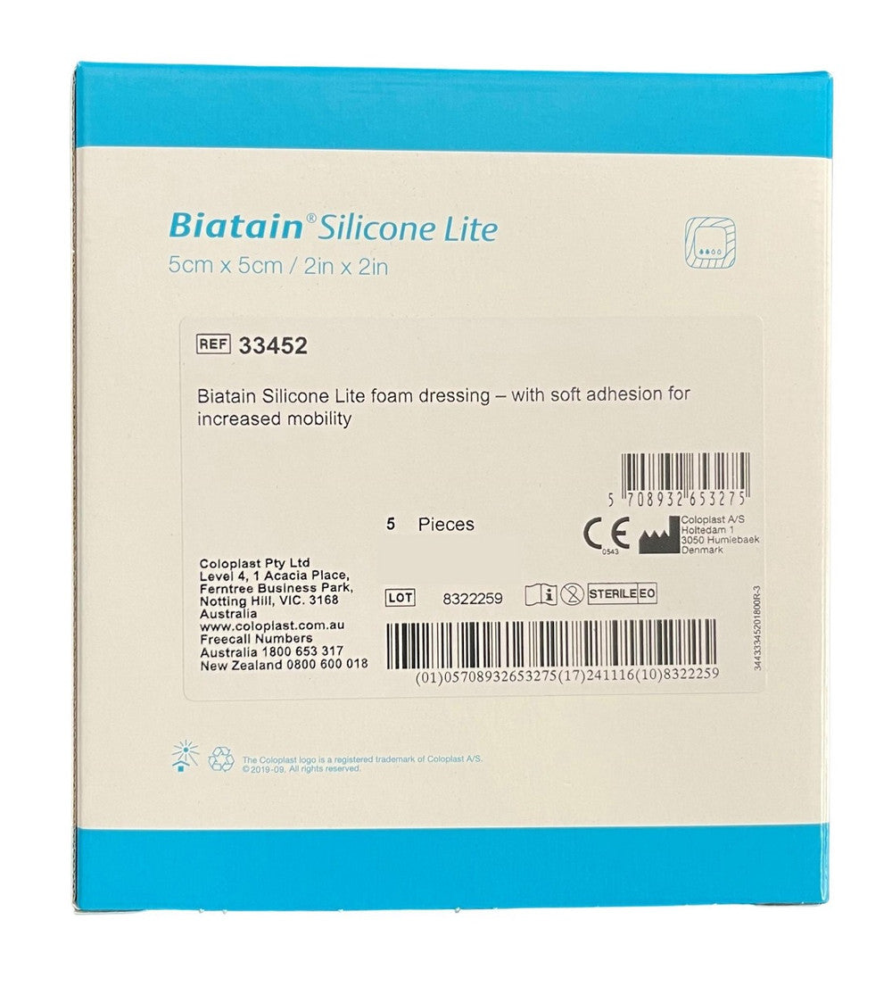 Coloplast Biatain Silicone Lite Adhesive Foam Dressing All Sizes