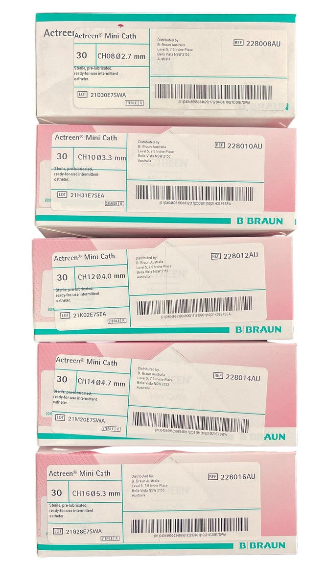 B. Braun Actreen Nelaton Female Mini Catheter All Sizes