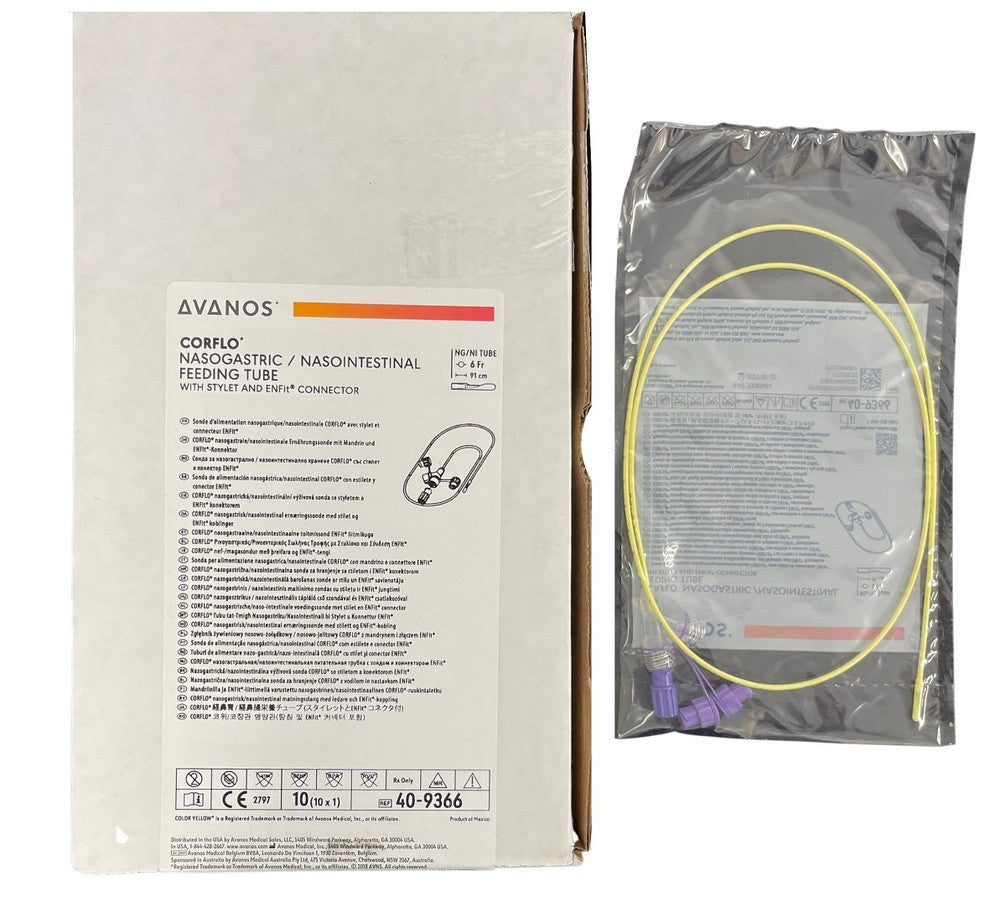 Avanos Corflo Nasogastric/Nasointestinal Feeding Tube Anti Clog With Enfit Connector