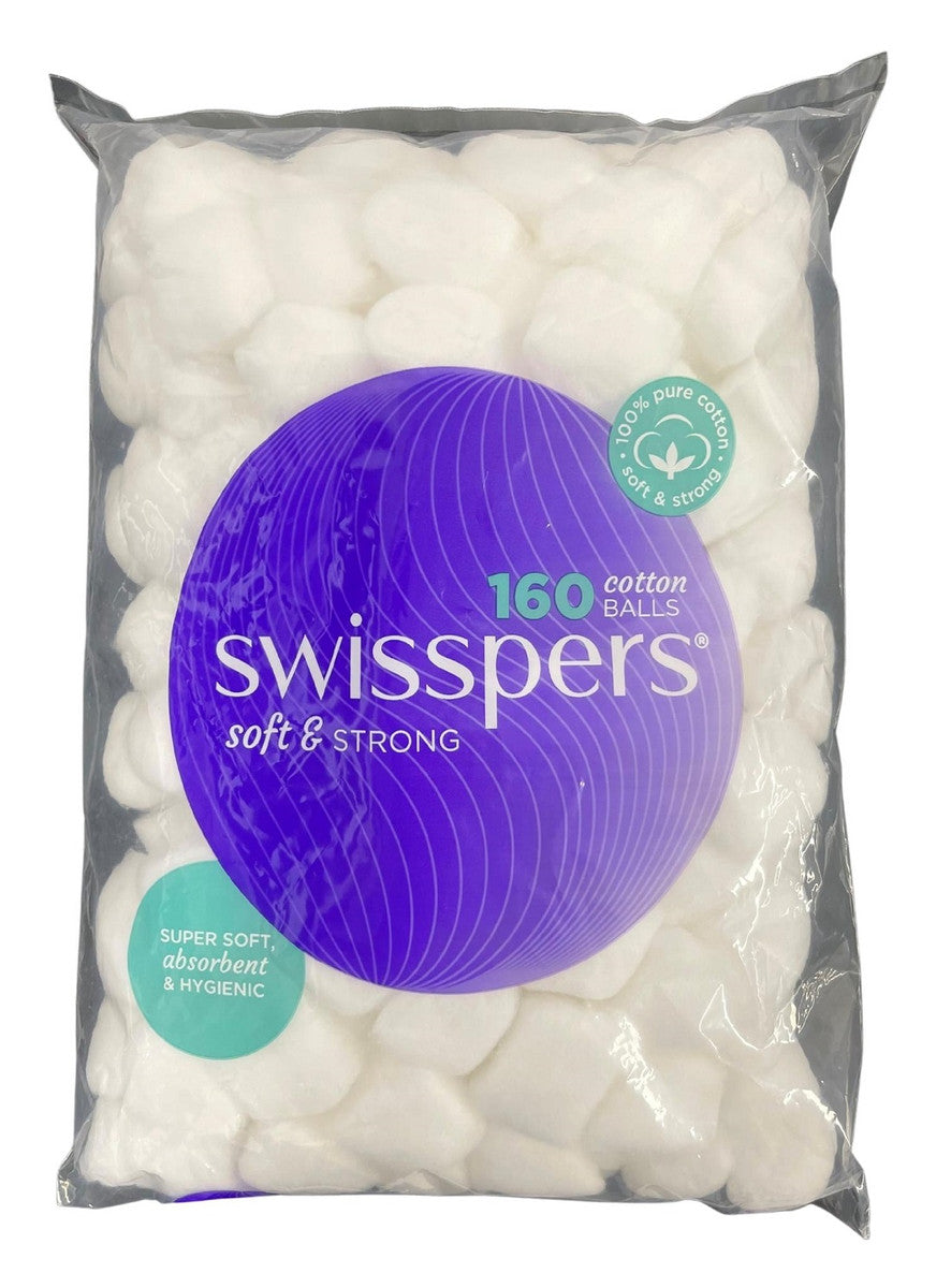 Swisspers Cotton Wool Balls 160 Items / Box Soft Strong