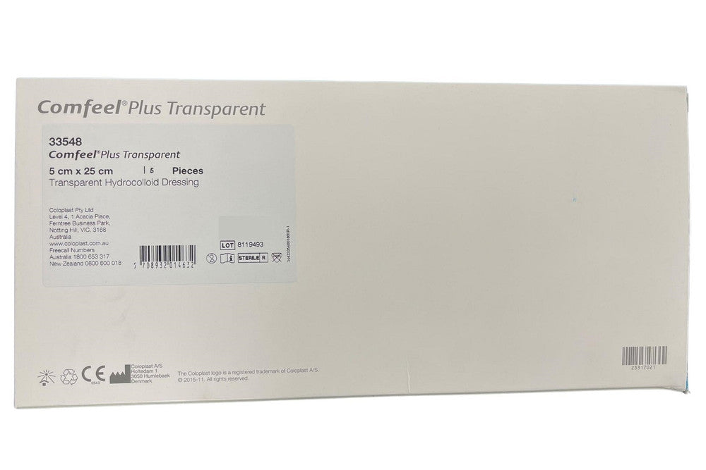 Coloplast Comfeel Plus Transparent Dressing 5cmx25cm 33548