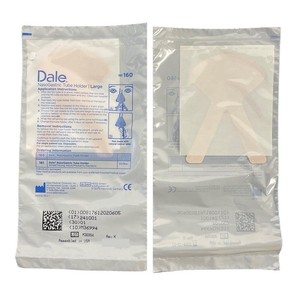 Dale Nasogastric Tube Holder Large Adult Nose Plaster, individually packed