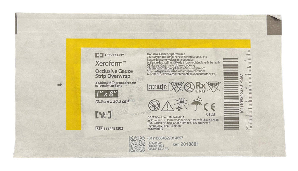 Xeroform occlusive Gauze Strip Overwrap Petroleum 2.5x20.3cm Strip 8884 431302