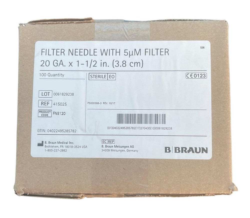 B. Braun Filter Needle In Female Luer Lock Connector Box