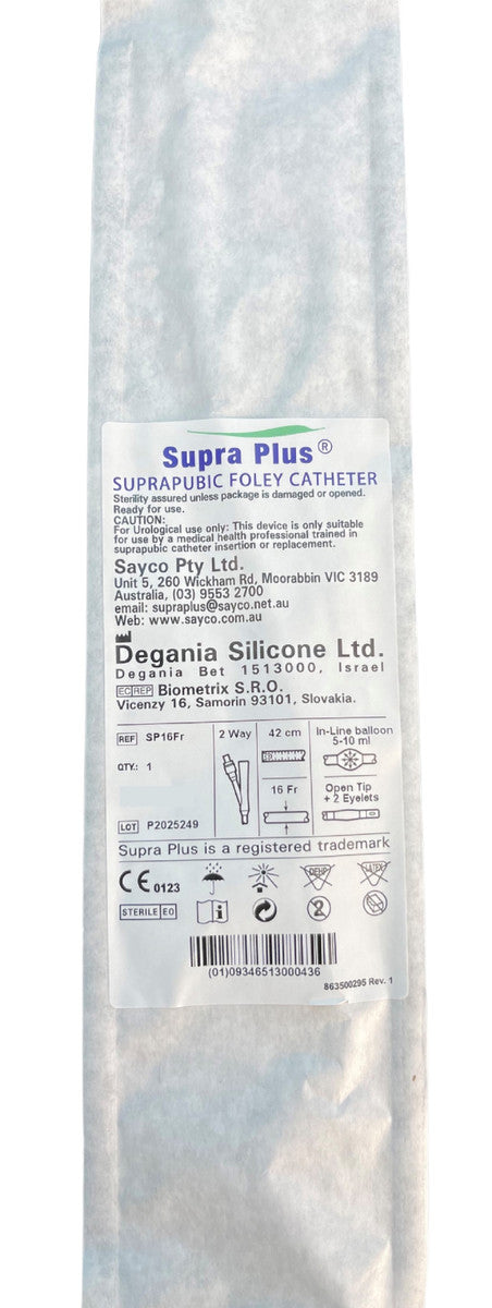 Supra Plus Catheter 16Fr 42Cm Unisex Silicone Opaque Sp16Fr each