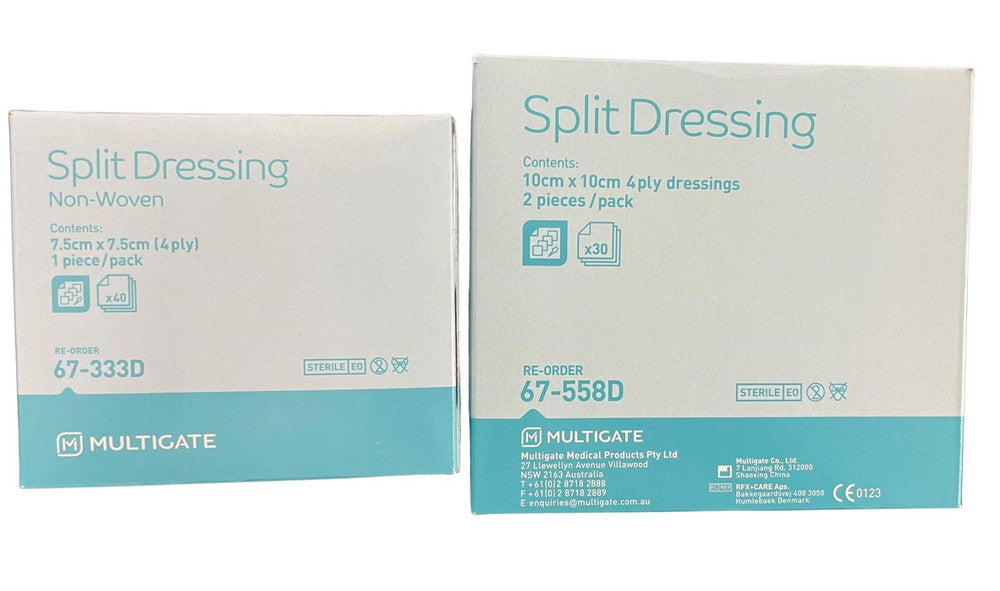 Multigate Non Woven Split Dressing Sterile 7.5cm / 10cm