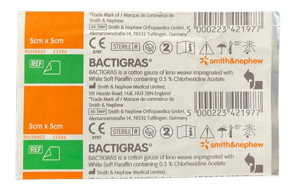 Smith & Nephew Bactigras Antiseptic Gauze Dressing (5cmx5cm / 10cmx10cm / 15cmx20cm)