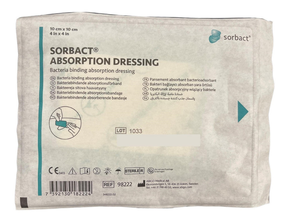 Sorbact Absorption Dressing 10Cm X 10Cm S98222 20Pcs