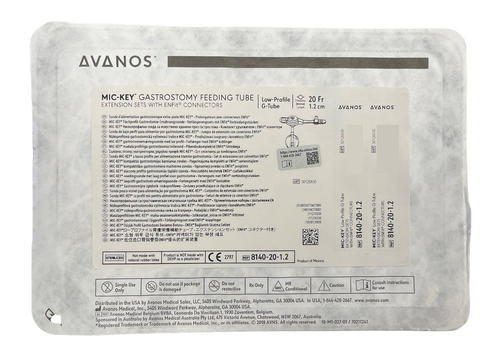 Avanos Mic Key Low Profile Balloon Gastrostomy Feeding Tube Extension