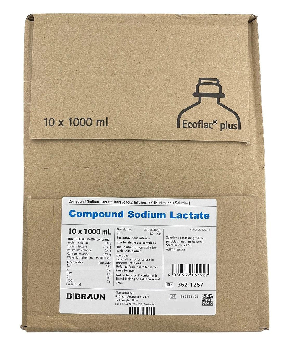 B. Braun Ecoflac Compound Sodium Lactate IV BP EP 1000ml