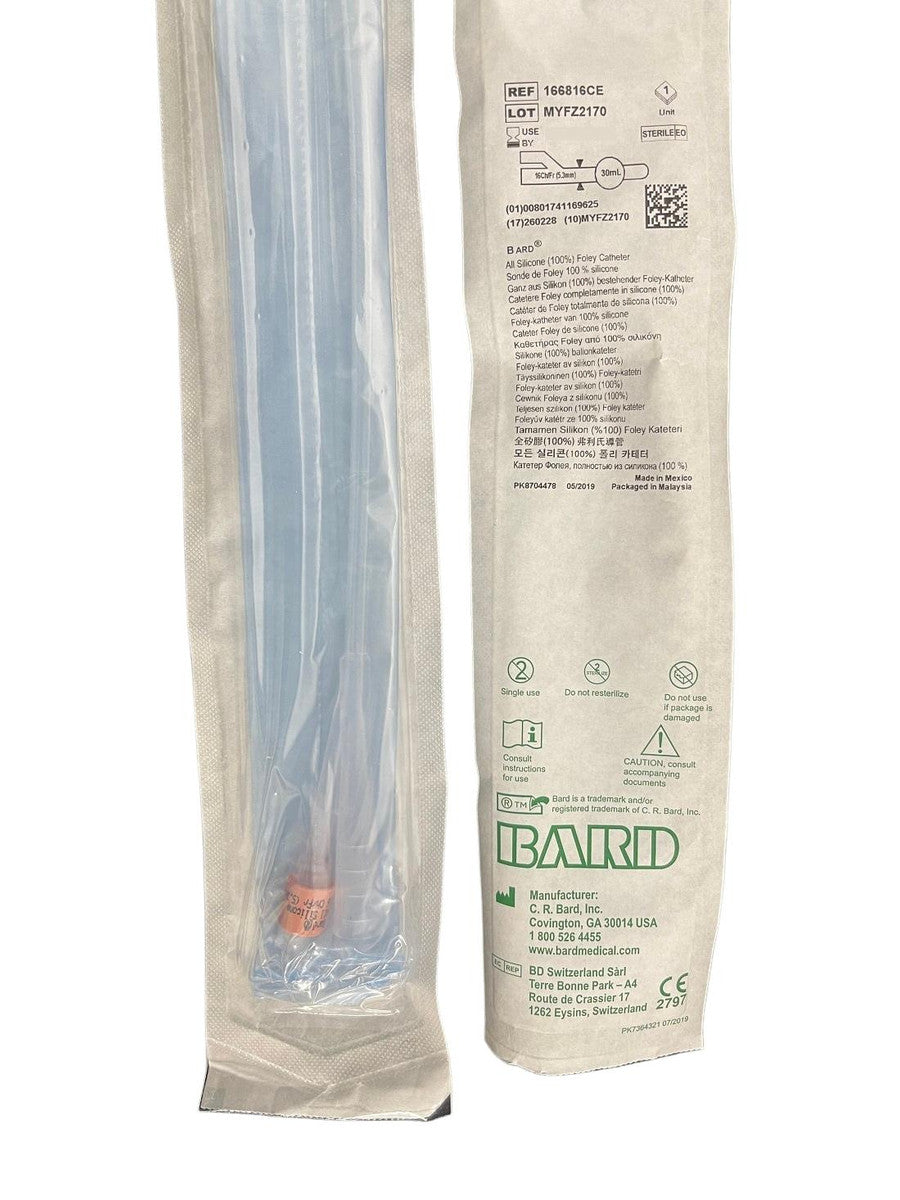 Bardex Catheter 16G 30Cc Foley 2 Way Round Silicone 43Cm