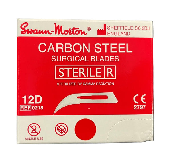 Swann-Morton Scalpel Blade Carbon Steel Sterile, Box of 100 - All Sizes