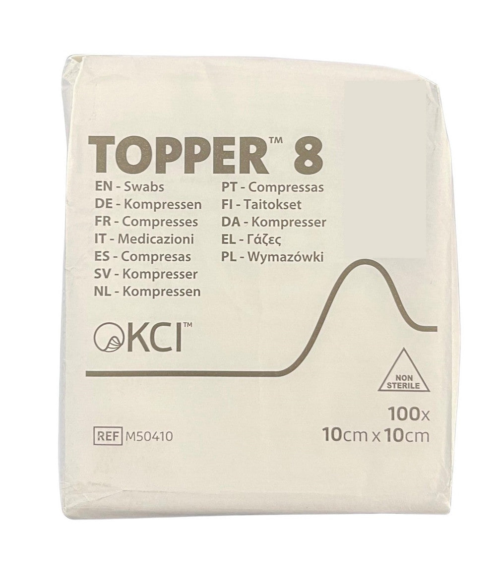 Topper 8 Gauze Non-Woven (8Ply) 10cm x 10cm Non Sterile (M50410) Pkt x 100