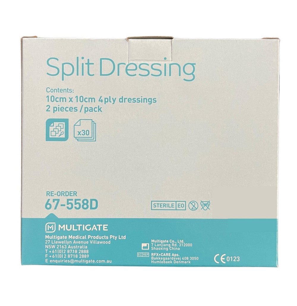 Split Drainage Dressing 10cm X 10cm Non Woven 67 558D