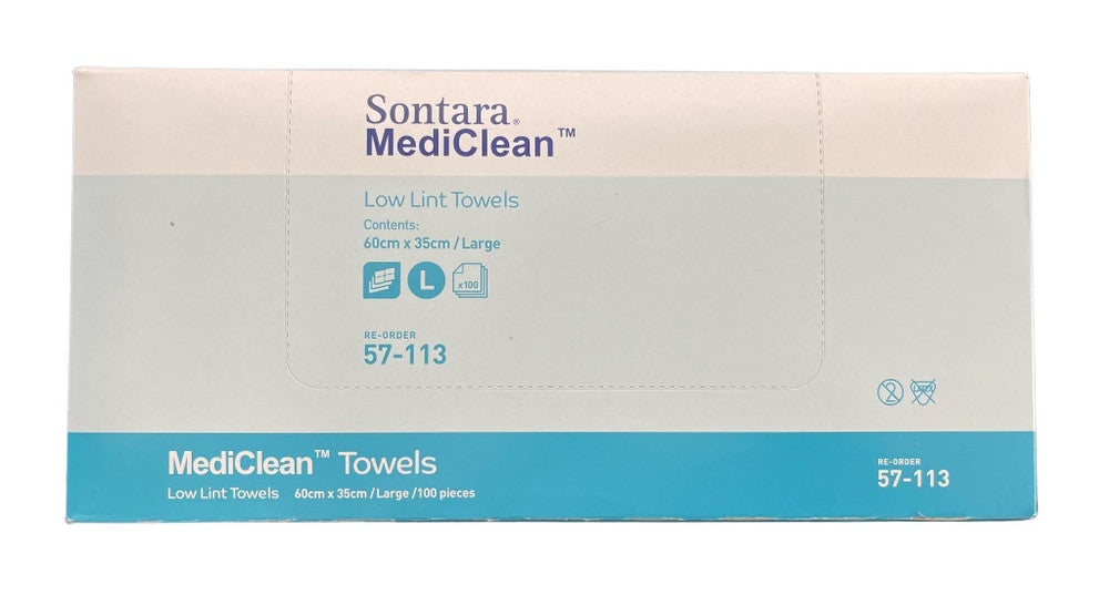 Dupont Sontara Mediclean Hand Towel 35cm x 60cm Large Pktx100
