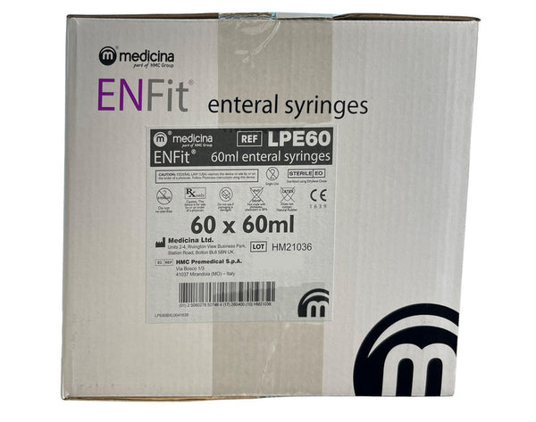 Medicina ENFit Syringes Enteral Single Use - All Volumes (1mL, 2.5mL, 5mL, 10mL, 20mL, 30mL, 60mL, 100mL)