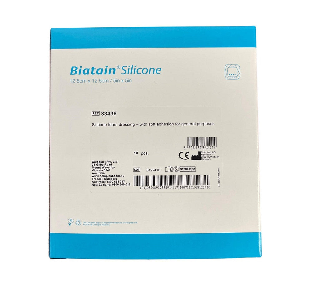 Coloplast Biatain Silicone Foam Dressing 12.5Cm x 12.5Cm 33436