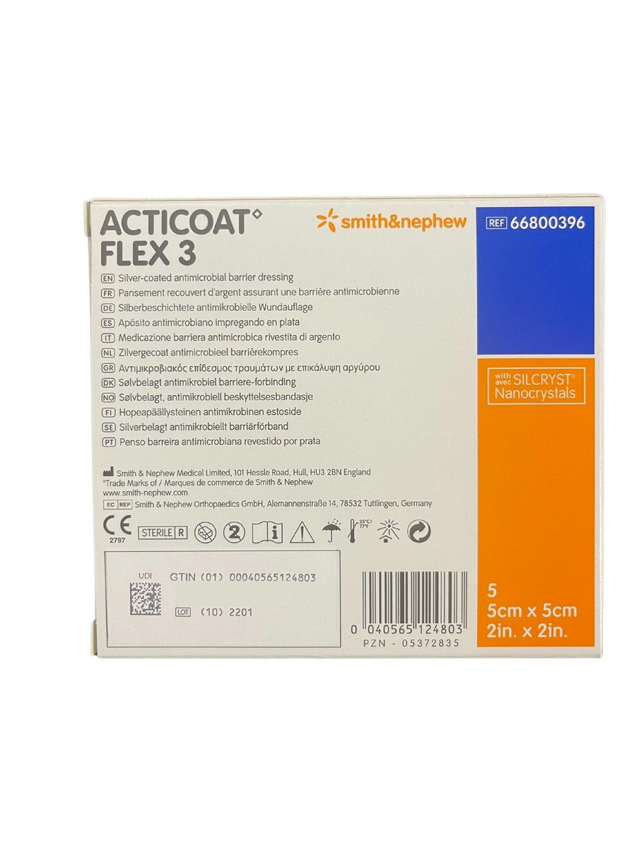 Smith & Nephew Acticoat Flex 3 Dressing 5cm X 5cm