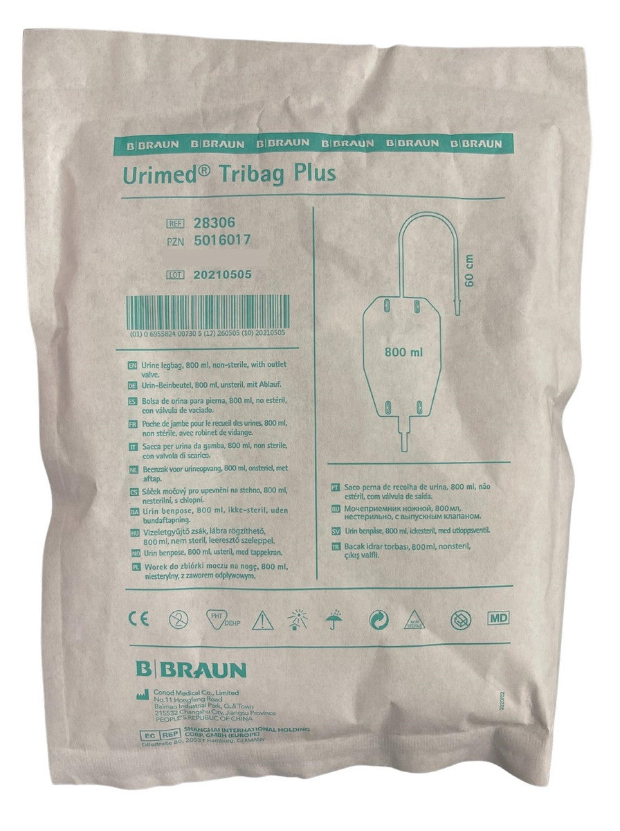 B. Braun Urimed Leg Tribag 3 Chambers Plus 800Ml Non