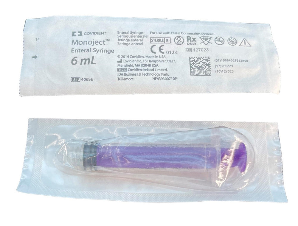 Covidien Monoject Purple Enteral Syringe Sterile All Sizes