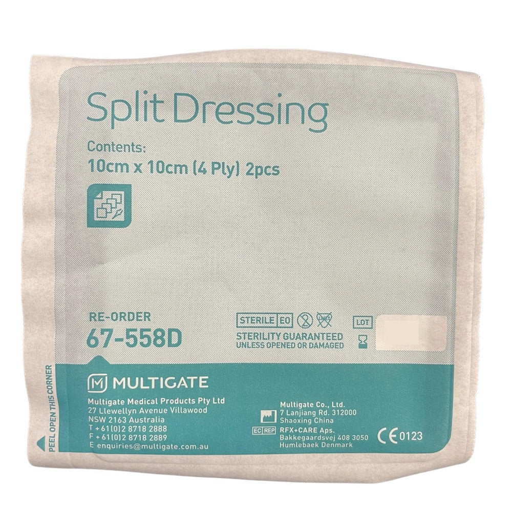 Split Drainage Dressing 10cm X 10cm Non Woven 67 558D