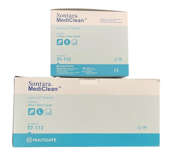 Dupont Sontara Mediclean Hand Towel 35cm x 60cm Large (Pktx100) 57-113 - Pack of 12