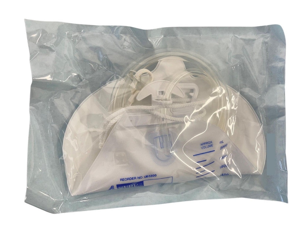 4Sure Drain Bag Closed System S4 Urinary Drainage 2000ml 120cm