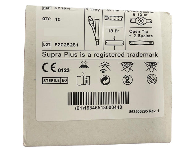 Supra Plus Catheter 18Fr 42Cm Unisex Silicone Opaque Sp18Fr - Pack of 10