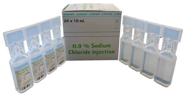 B. Braun Sodium Chloride .9% 10ml Ampule For Injection Saline 3521340 - Box of 20