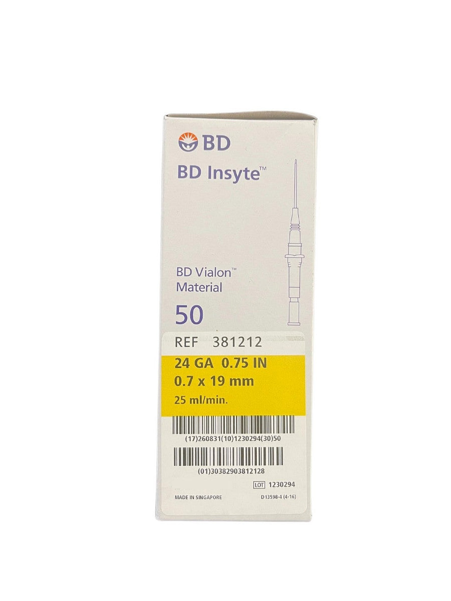 BD Insyte IV Cannula with BD Vialon Biomaterial 24G x