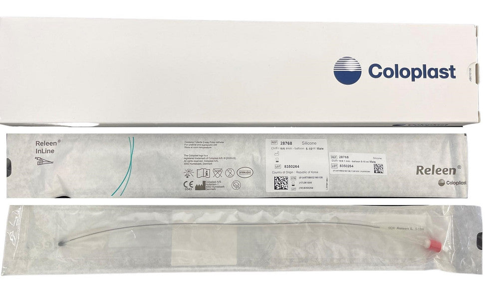 Coloplast Releen Catheter Inline 2.0 Foley CH18 Male Silicone (287681)