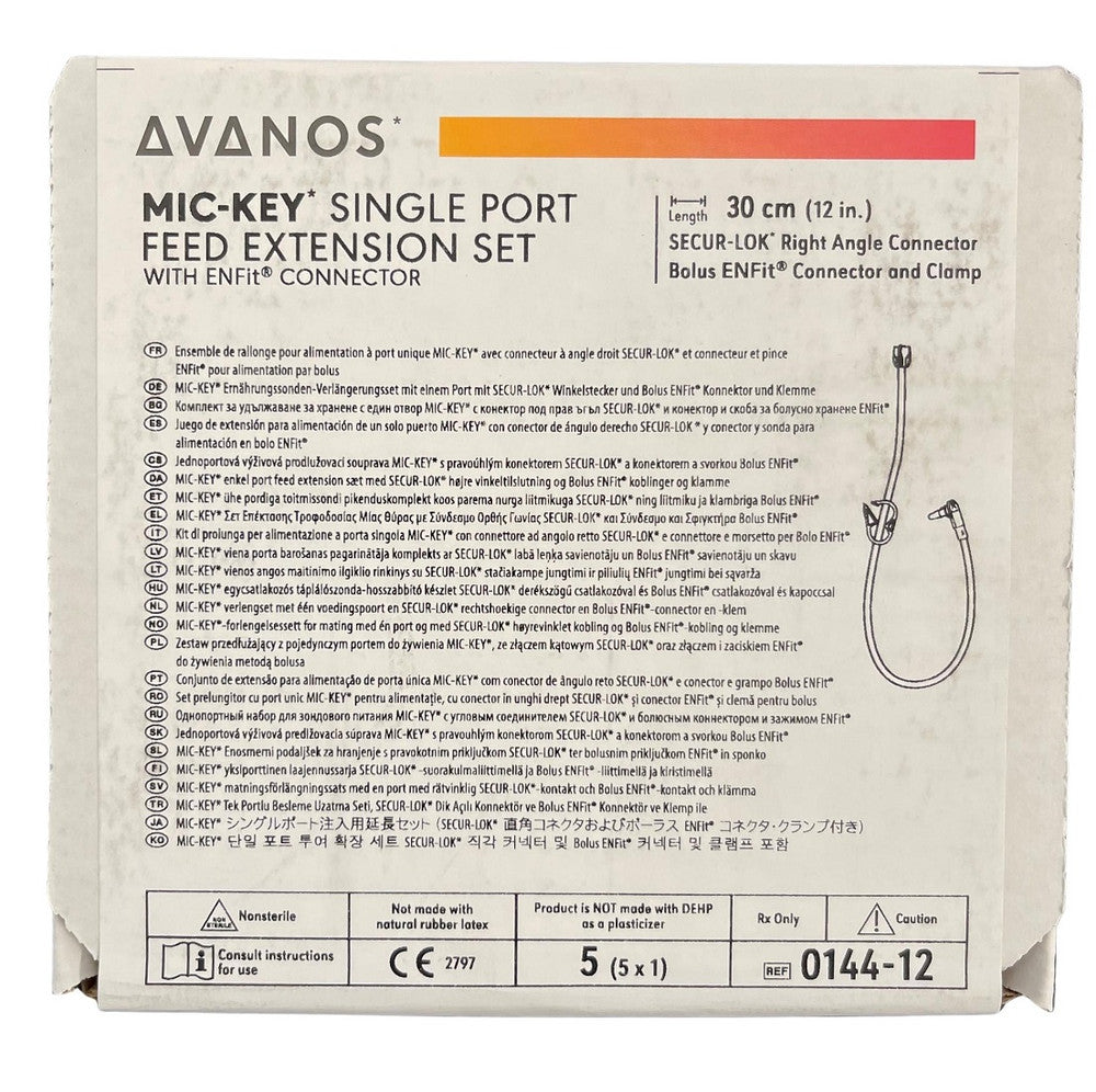 Avanos MIC KEY Single Port Feed Extension Set With Enfit