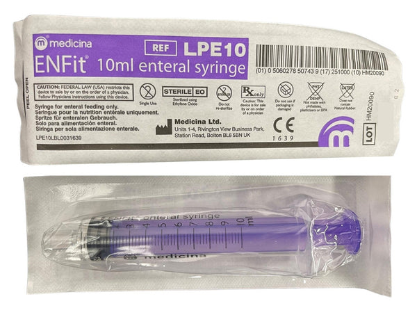 Medicina Syringe Enfit 10ml LPE10 - Box of 100