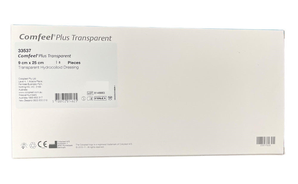 Coloplast Comfeel Plus Transparent Dressing 9cmx25cm 33537 Box of 5