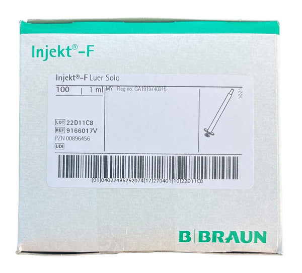B. Braun Injekt F Fine Dosing Syringe Without Cannula Silicon Oil Free, 1ml  - Box of 100