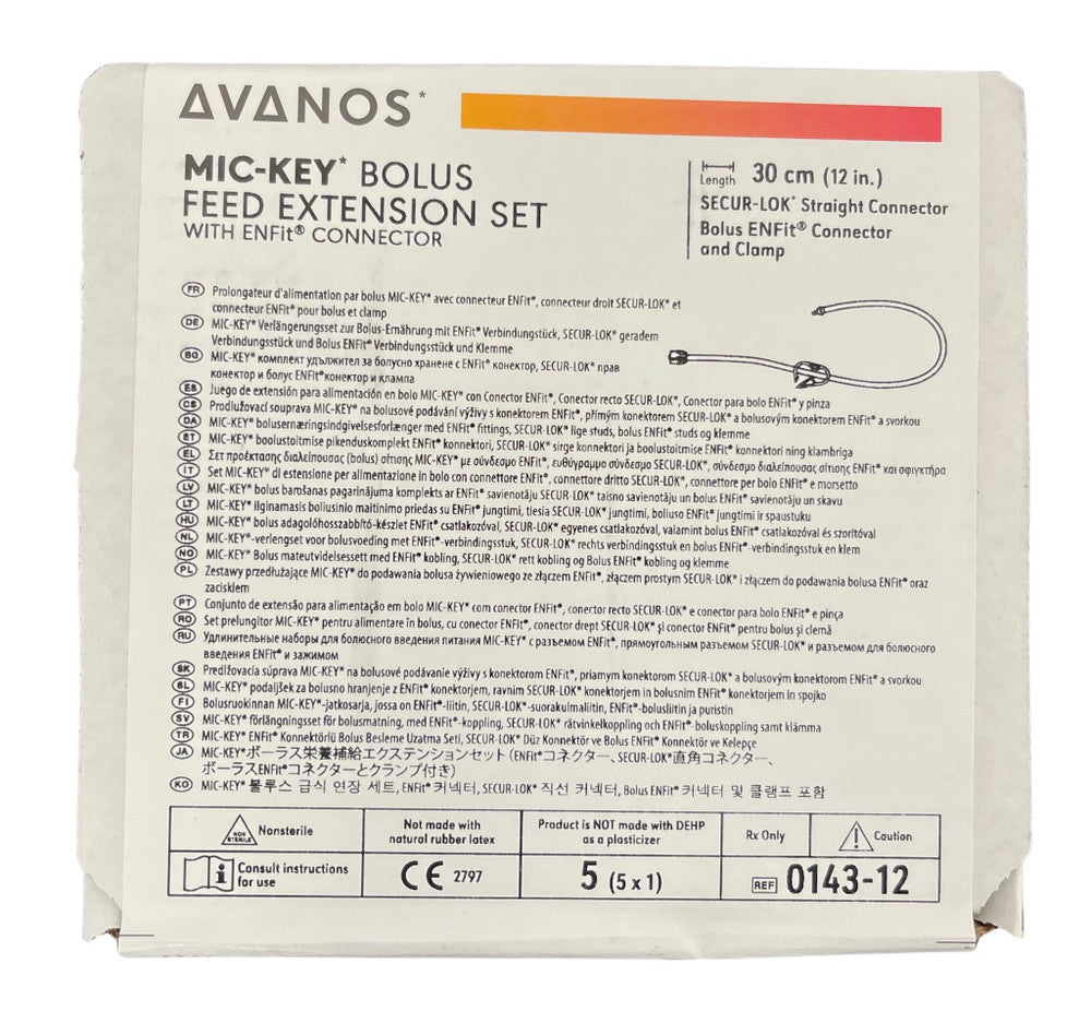 Avanos Mic Key Bolus Feed Extension Set With Secur Lok