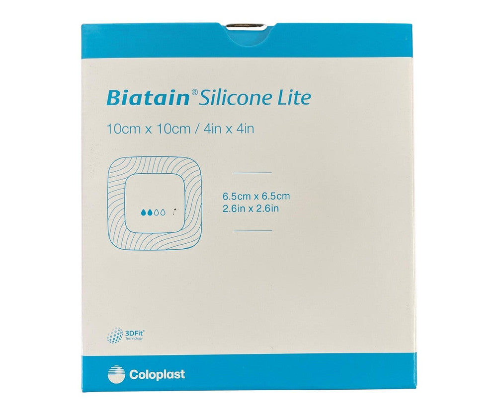 Coloplast Biatain Silicone Lite Adhesive Foam Dressing 10cm x 10