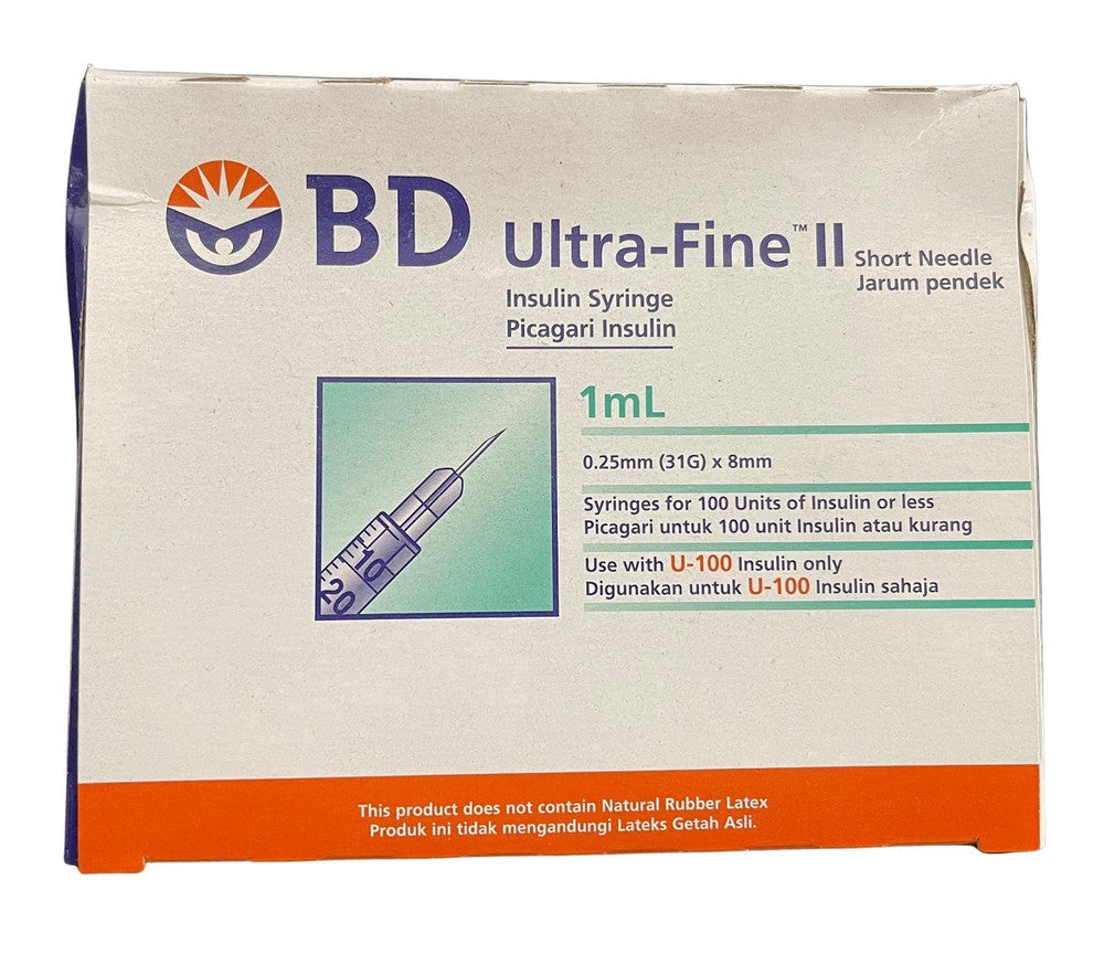 BD Insulin Syringes with BD Ultra Fine Needle Box of