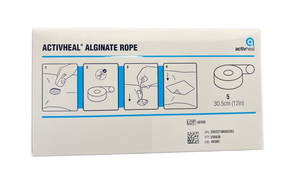 Activheal Alginate 2 X 30cm Rope 5pcs/Box