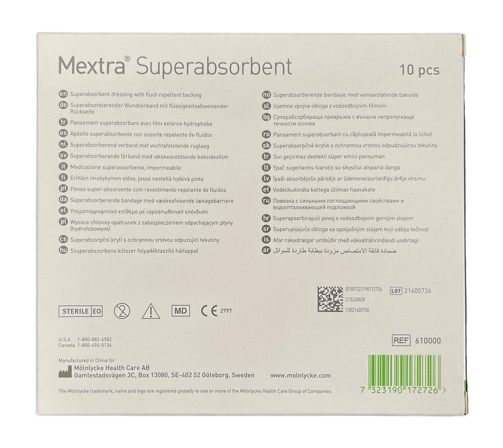 Molnlycke Mextra Superabsorbent Dressing All Sizes