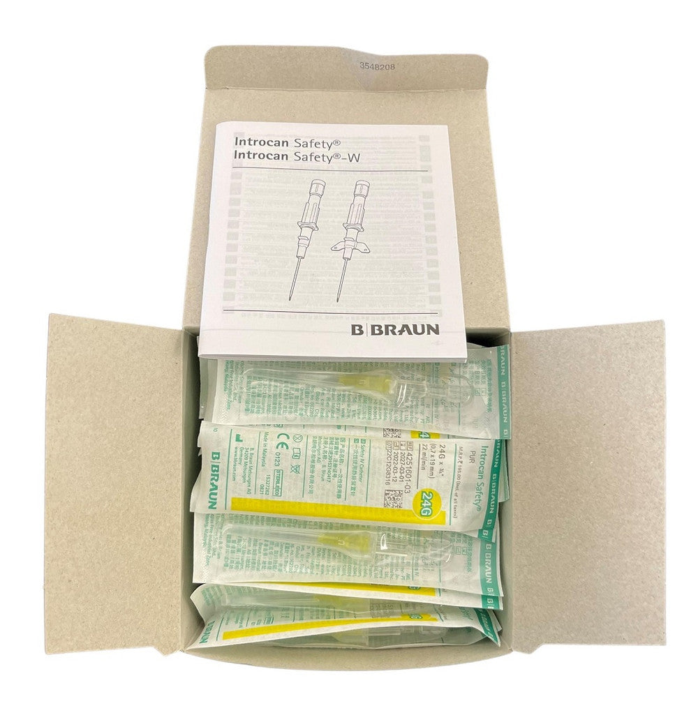 B. Braun Introcan Safety IV Catheters 24G x ¾ 19mm