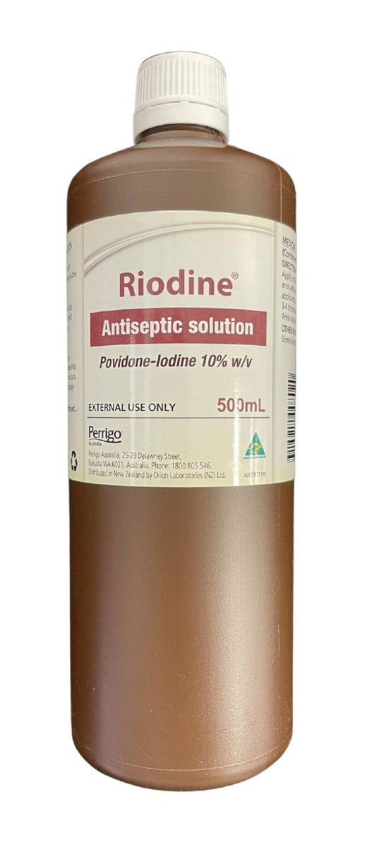 Riodine Povidone Iodine 10% Antiseptic Solution Hospital Grade