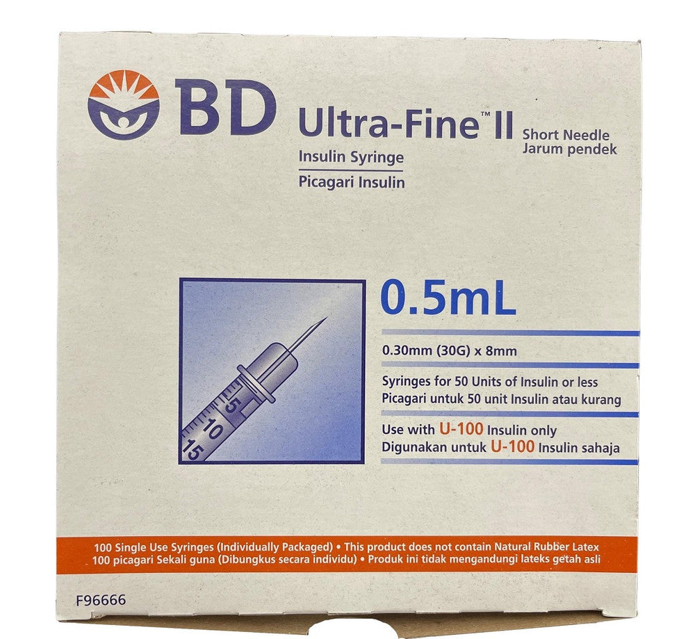 BD Insulin Syringes with BD Ultra Fine Needle Box of