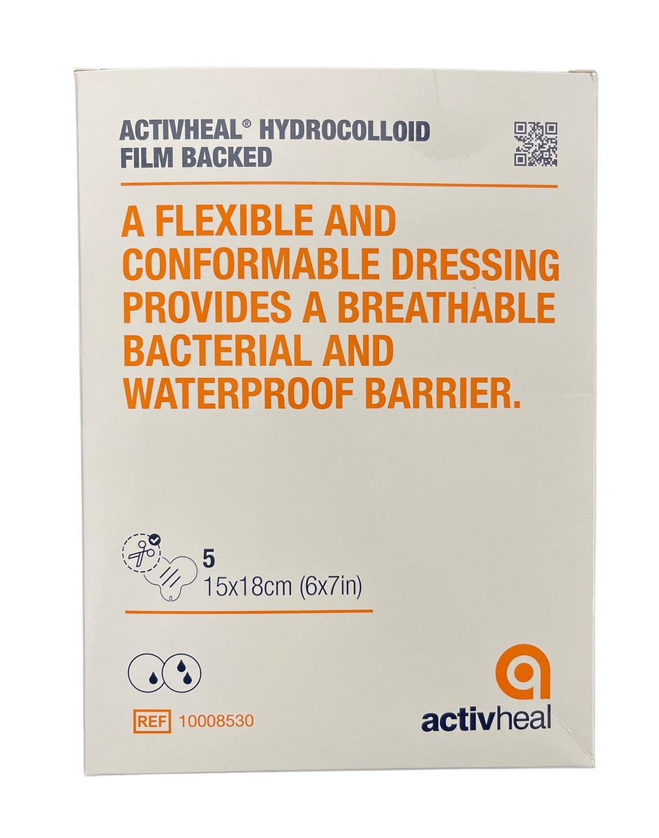 Activheal Hydrocolloid Sacral 15 X 18cm Film Backed 5pcs/Box