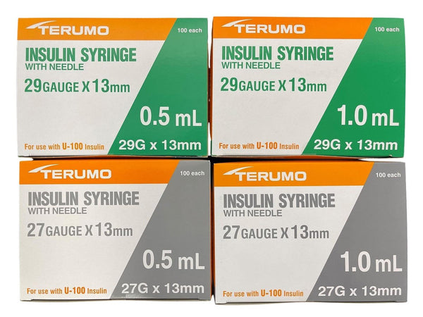 Terumo U-100 Insulin Syringes with Needle 0.5ml / 1ml - Box of 100