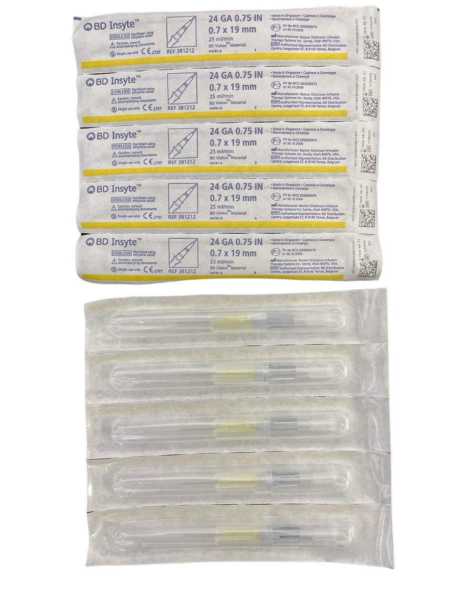 BD Insyte IV Cannula with BD Vialon Biomaterial 24G x